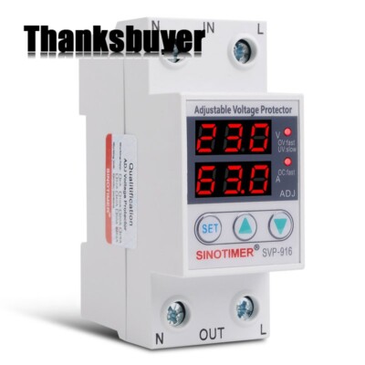 SVP-916 63A Over Voltage Protection Limit Current 2 Display Adjustable Volt