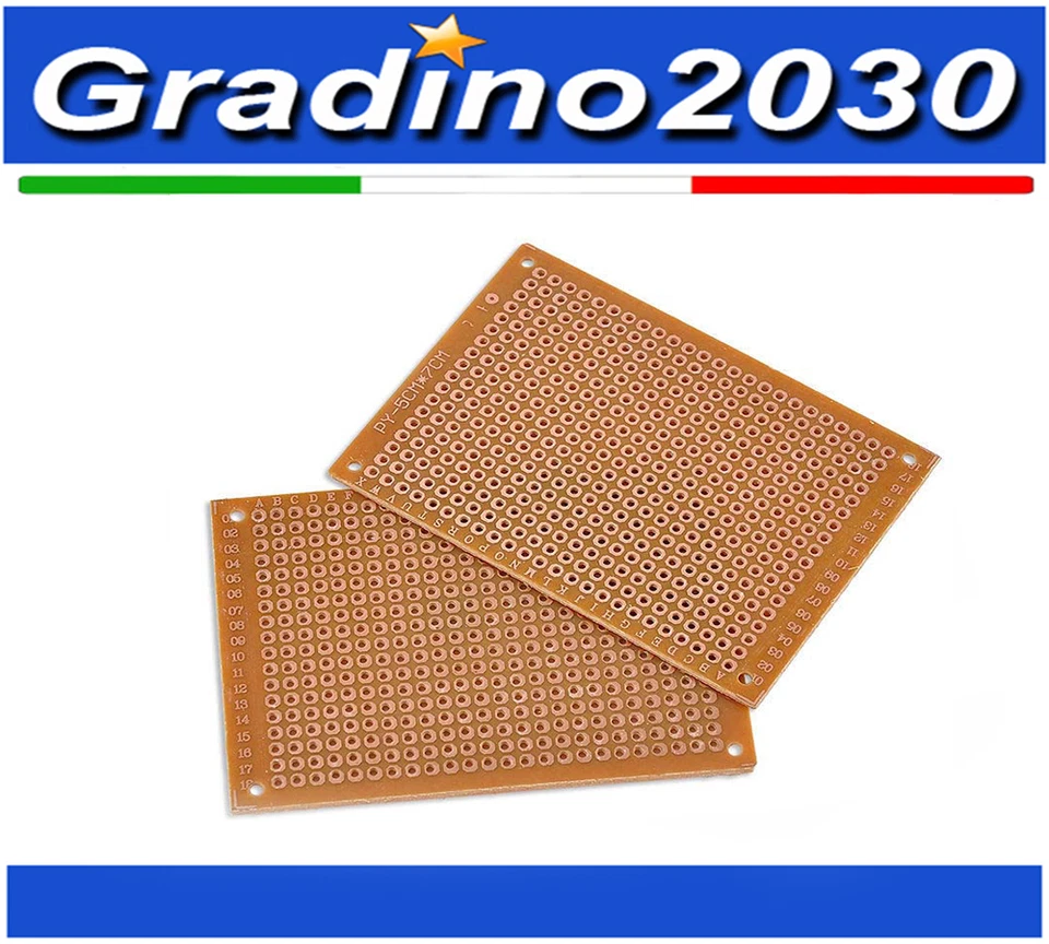 Basetta Millefori Monofaccia 5x7 cm - Passo 2,54 mm - PCB Sperimentale