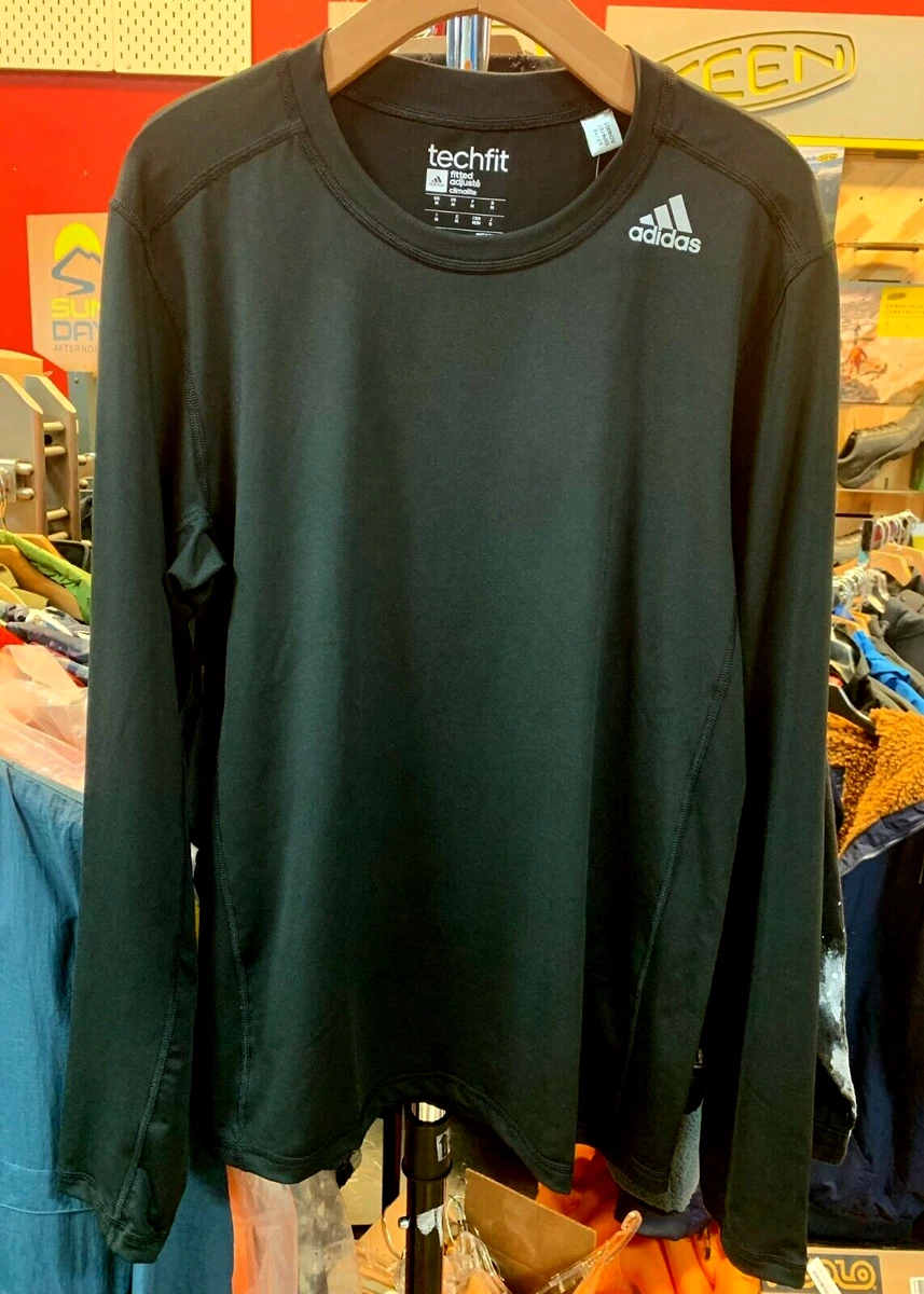 adidas Men's Techfit Fitted Adjuste Climalite Long Sleeve Tee Medium NWT