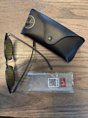 Ray-Ban RB4324 Square Sunglasses Transparent Grey w/ Bottle Green