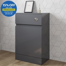 Affine Grey Gloss Back to Wall Toilet Unit - 500 x 320mm