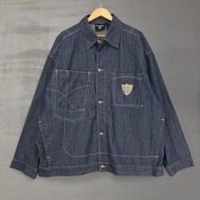 Vintage Rocawear Y2K Denim Jacket Blue Oversized Embroidered Logo 3XL