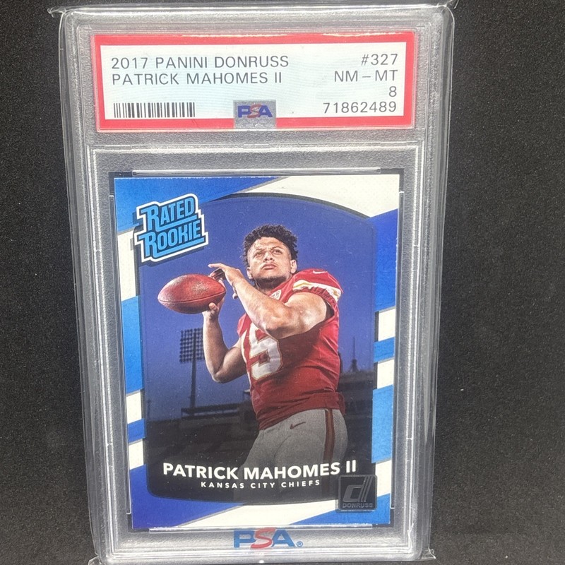 2017 Panini Donruss Rated Rookie Patrick Mahomes II #327 PSA 8 KC Chiefs (RC)