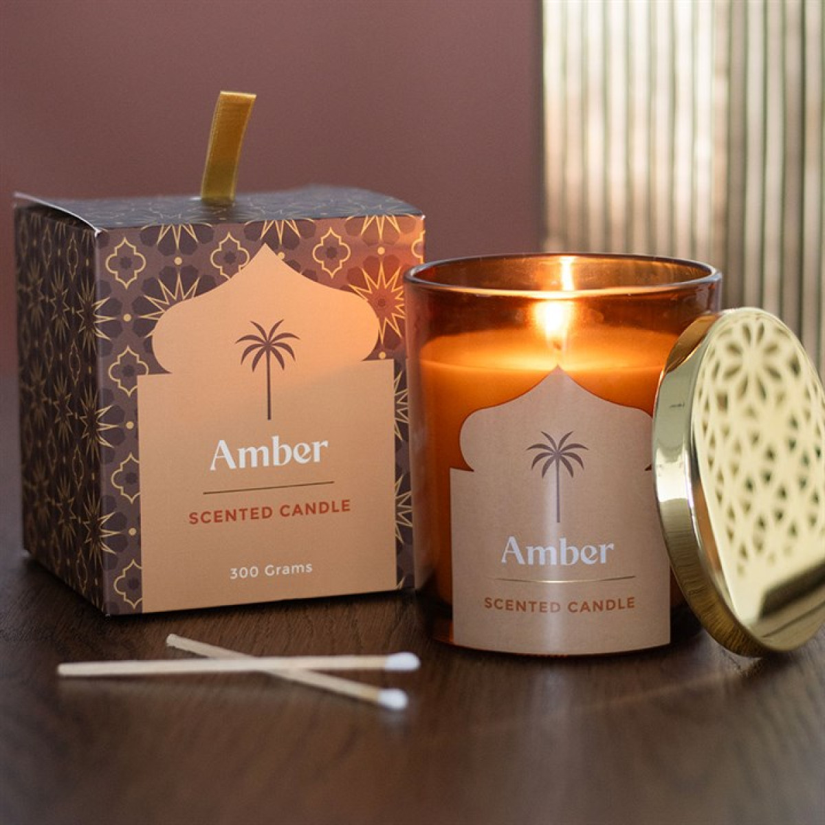 Arabian Nights Amber Scented Glass Jar Candle