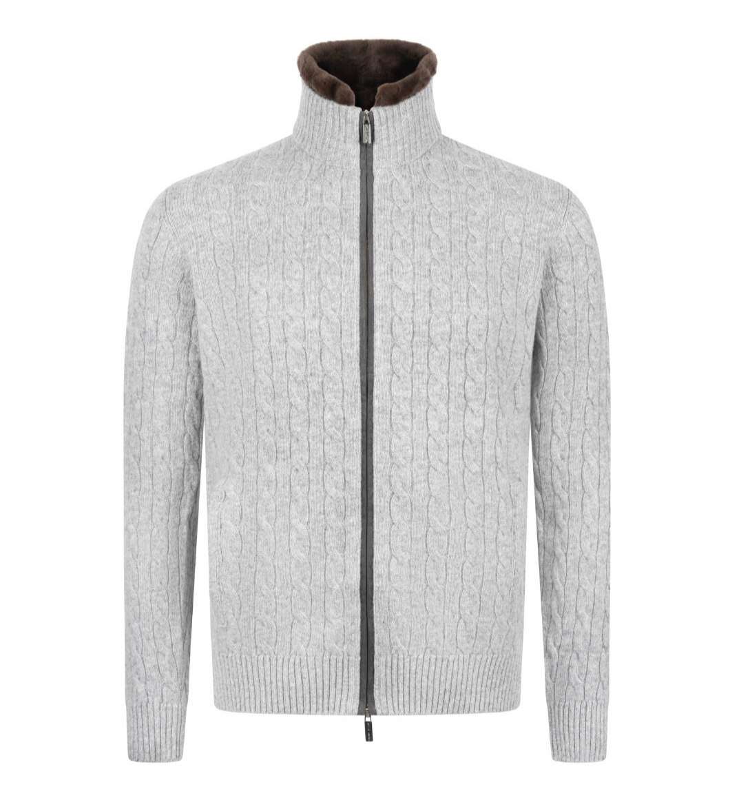 NEW Stile Latino (V. Attolini) cashmere full zip cardigan fur EU