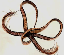 Hand Woven Hemp Strap for Powder Horn, Hunting Bag 50", black,brown,natural