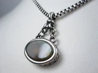 Nina Ricci Rhodium Plated Pendant with Enamel 16-18" - 9385