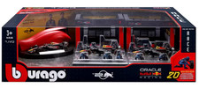 Burago 1:43 Formula One Racing Deluxe Paddock Red Bull RB20 Verstappen / Perez