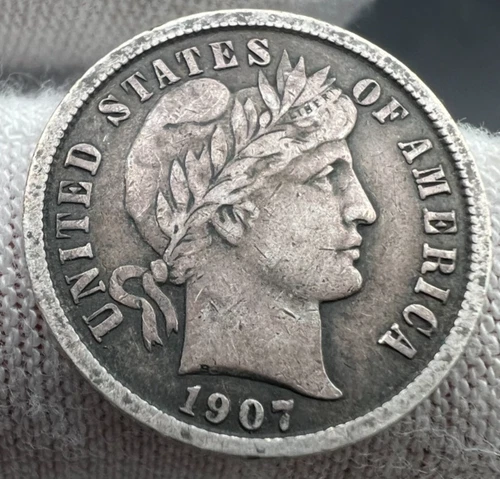1907-P Barber Dime — photo from another recent sale