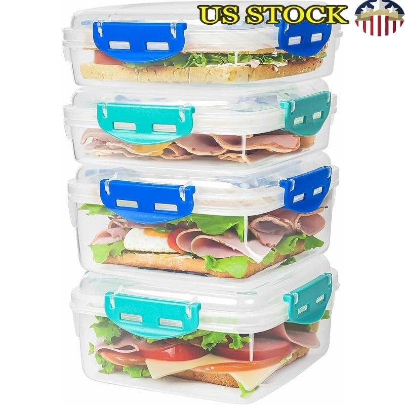 Airtight Silicone Sandwich Box Microwave Dishwasher Safe Lunch Storage Container