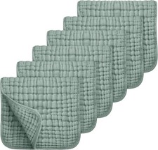 Muslin Burp Cloths 6 Pack - 20" x 10" - Ultra Soft Absorbent, 6-Layer 100