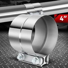 1Pc 4" T304 Stainless Steel Lap Joint Band Muffler Exhaust Pipe Clamp Sleeve
