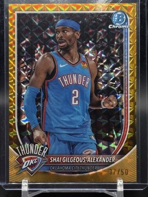🔥 2025-26 Bowman Chrome Shai Gilgeous-Alexander Gold Geometric Refractor /50 🔥