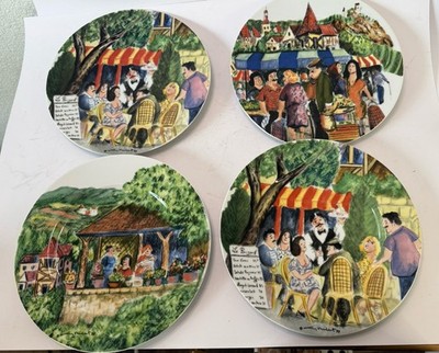 Williams Sonoma Perigord Guy Buffet Dinner Plates Set 4 Mixed Scenes France 11 
