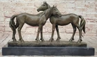 ORIGINAL HORSES IN LOVE BRONZE SCULPTURE MARBLE BASE FIGURINE HOME DECOR SALE