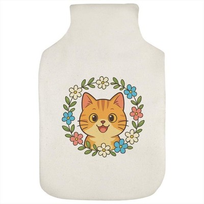 Wärmflaschenbezug ''Tabby Katze Blumenkranz'' (HW00045702)