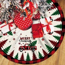 Christmas Tree Skirt Red Buffalo Plaid Xmas Tree Skirts Mat 48 Inches