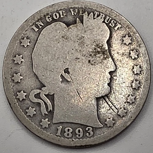 《Silver》1893-O USA BARBER QUARTER -- .1808 OZ of SILVER!!!