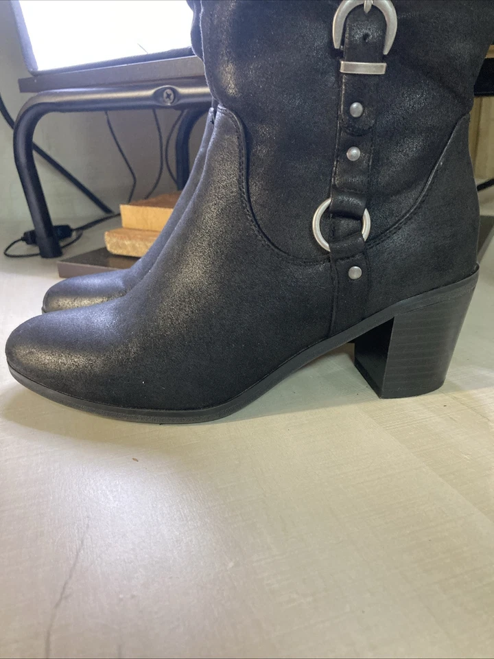 Botas de montar altas informales para mujer Kim Rogers negras talla 6,5 M con tacones Foto 3 de 4