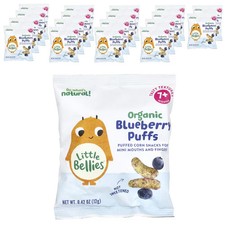 2 X Little Bellies, Organic Blueberry Puffs, 7 Months, 18 Bags, 0.42 oz 12 g 