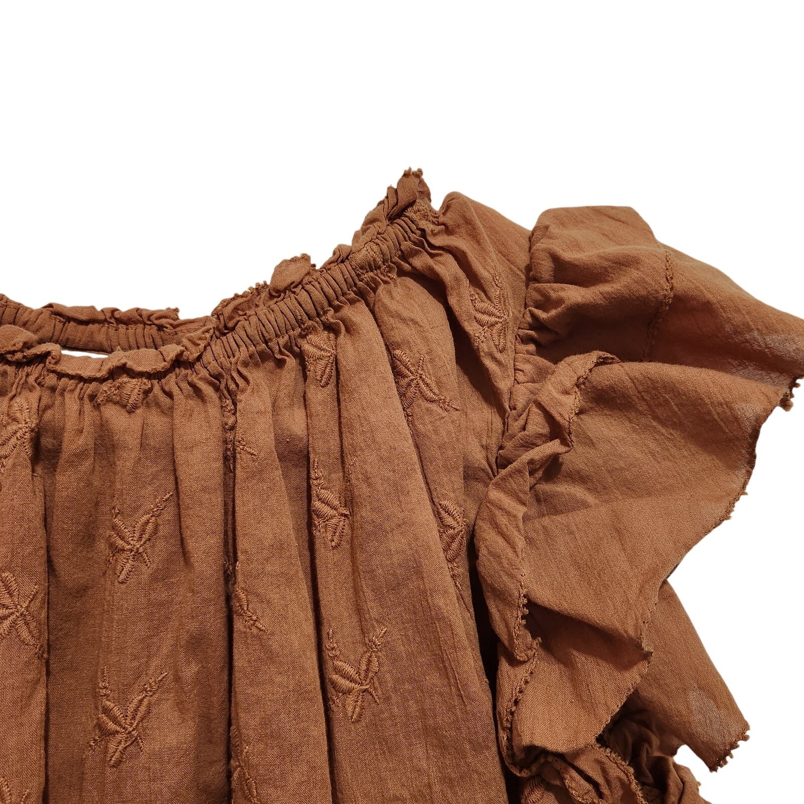 Universal Thread Earthy Orange Brown Embroidered … - image 5