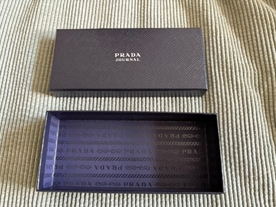 PRADA JOURNAL BRILLENBOX MARINEBLAU LEER 6,5  x 3  x 1,75 