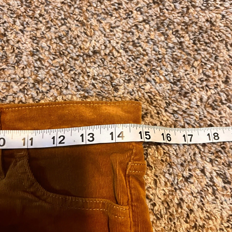 J. Pantalones de pierna recta de pana naranja Crew para mujer talla 27 Foto 3 de 4