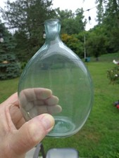 Super Midwest Freeblown Greenish Aqua Flask Pontil