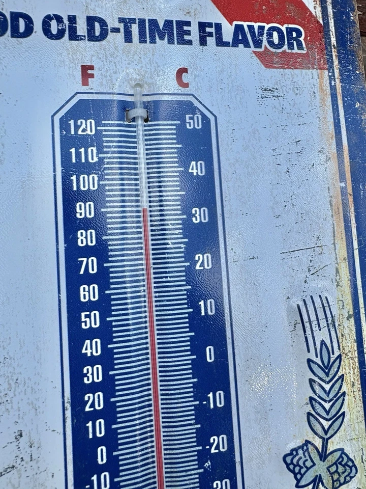 PABST Blue Ribbon Beer 16.5” Long Garage Thermometer Sign - Image 2 of 2