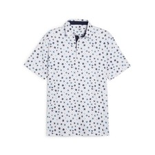 NEW Puma Cloudspun Floral Polo White Glow/Zen Blue Large