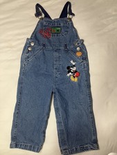 Vintage 1990's Disney Store Mickey Mouse Basketball Embroidered Overalls 2T