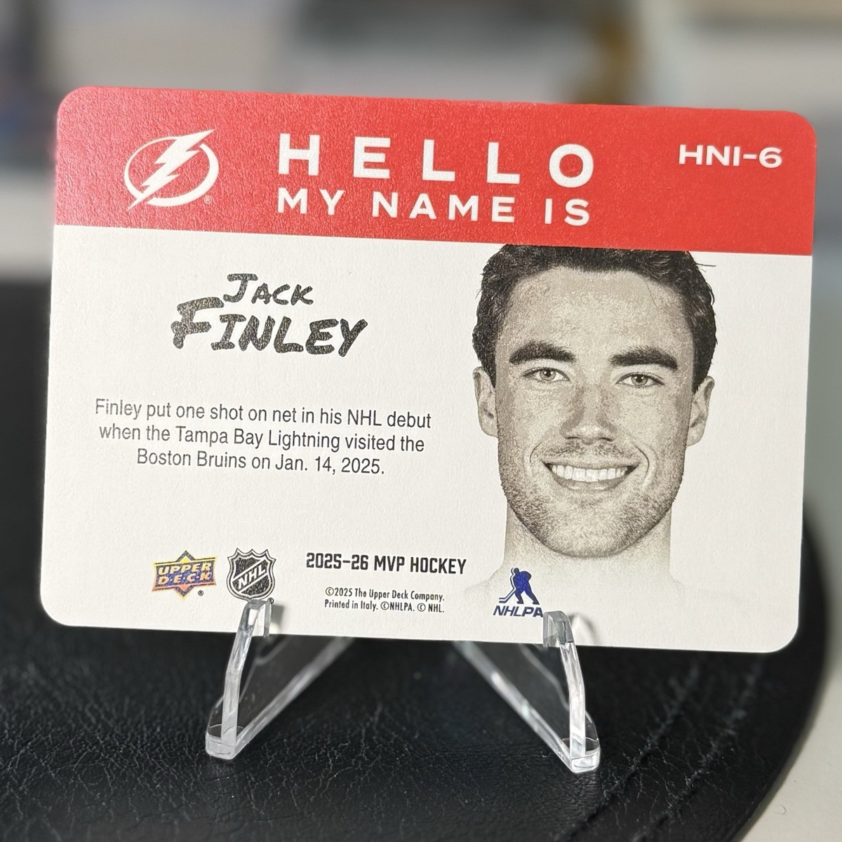 2025-26 Upper Deck MVP - #HNI-6 Hello My Name Is Jack Finley TB