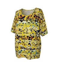 LuLaRoe Size XL Irma Tunic Top Yellow Geometr...