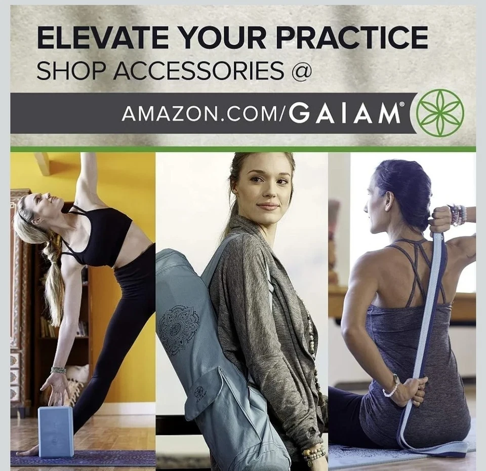 Gaiam Yoga Mat - Premium 5mm Print Thick Non Slip Exercise & Fitness Mat for All - Image 4 of 4