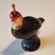 Cute Vintage Avon Quail Decanter "Deep Woods" Aftershave Glass Collectible Bird