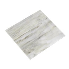 Stained Glass Sheet Mosaic Tile 3.9 Inch x 3.9 Inch, Light Grey