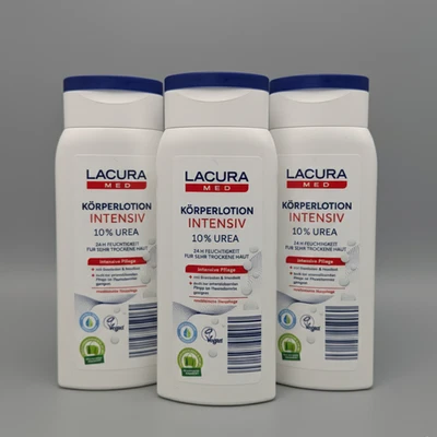 3x LACURA MED Körperlotion Intensiv 10% Urea 300ml Trockene Haut Neurodermitis