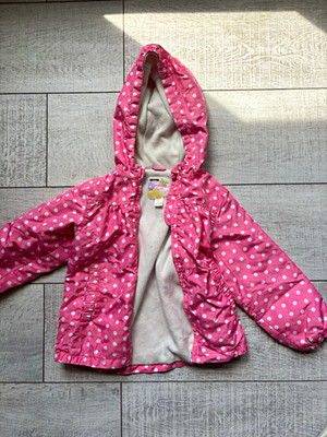 OshKosh B'gosh Girls Hooded Fleece Lined Full Zip Polka Dot Jacket Pink 6