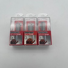 Vermont American 3pc Carbide Tipped Straight Router Bit Set 1/4 Shank 23107