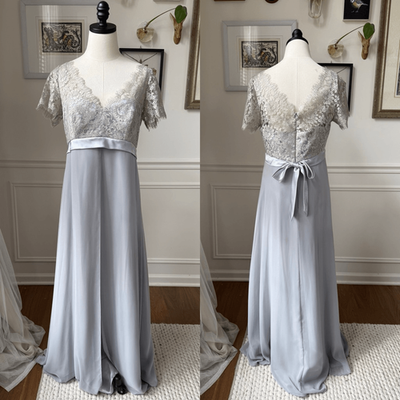 JS Collections Light Grey Bridgerton Style Empire Waist Formal Gown 10 |  eBay