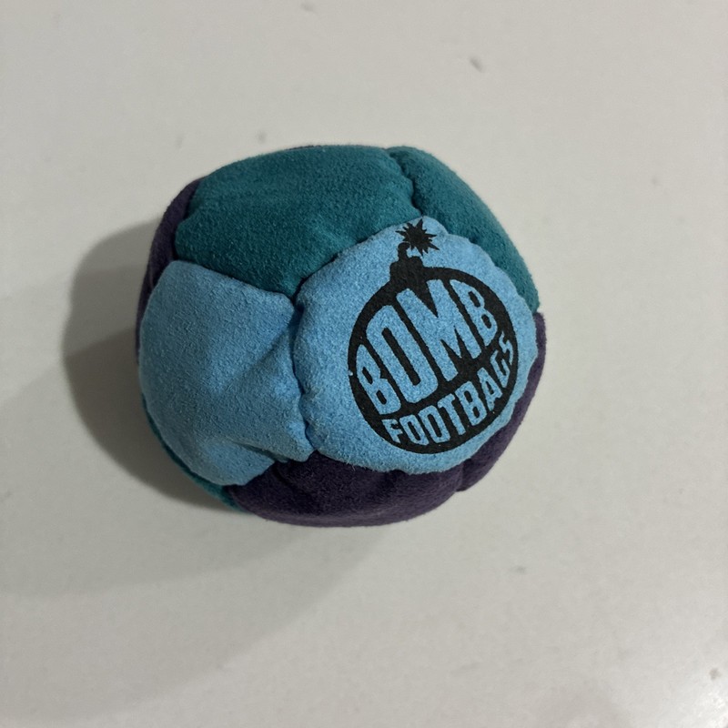 🔥 Bomb Footbags The Kaboom - Teal Blue Purple - Hacky Sack Foot Bag 12 Panel