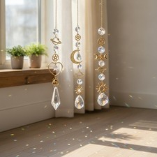 3 Pack Crystal Suncatcher Prisms - Rainbow Maker Window Decor
