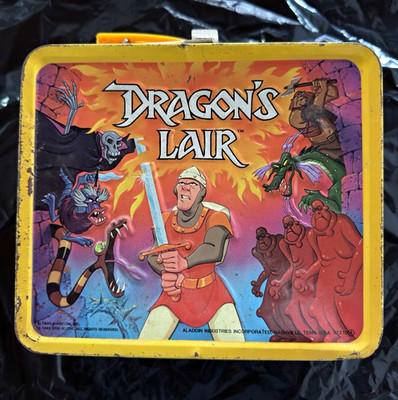 Aladdin Industries Dragon's Lair Collectible Yellow Metal Lunchbox no thermos