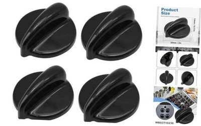 4 Pcs WB03T10236 Burner Control Knob Black Cooktop Knobs Gas Range Knobs