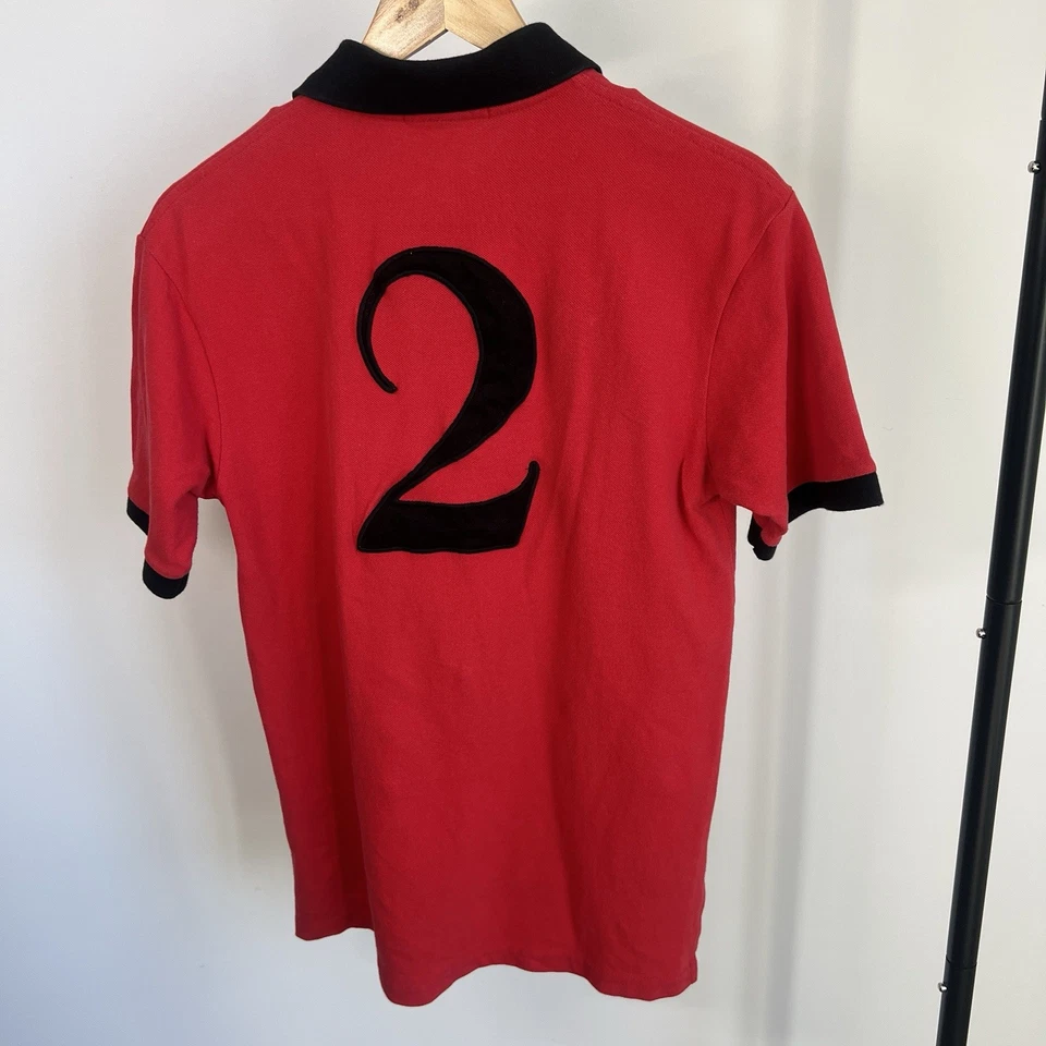 Vtg Ralph Lauren Big Pony Polo Mens M Rugby Shirt Country Riders Red Jockey Club - Image 4 of 4