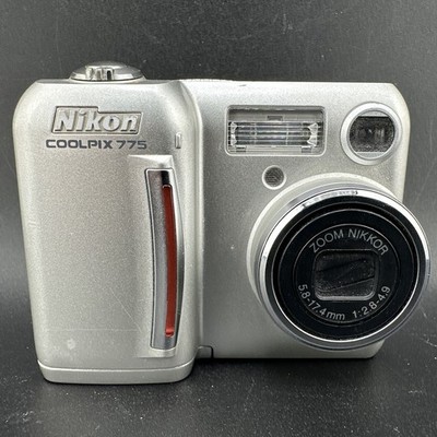 Nikon COOLPIX 775 2.1MP Digital Camera Only - Silver -No Battery Untested AS IS!