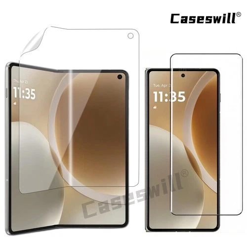 For Motorola Razr Fold HD Outer Tempered Glass Film+Inside TPU Screen Protector
