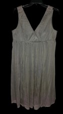 Women's J.Crew Gray Pleated Sleeveless Dress Size 14 Triangle Top