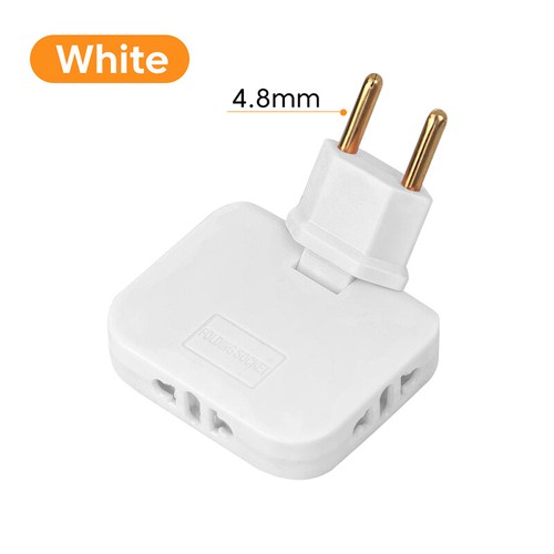 180 Degree Rotatable Socket 3-in-1 EU Plug Converter Travel EU Extension Plug - Afbeelding 8 van 16