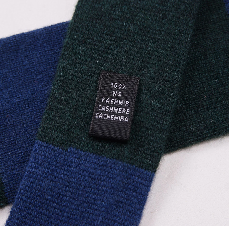 Corbata tejida 100 % cachemir a rayas verde oscuro-azul Luciano Barbera nueva con etiquetas $235 Foto 4 de 4